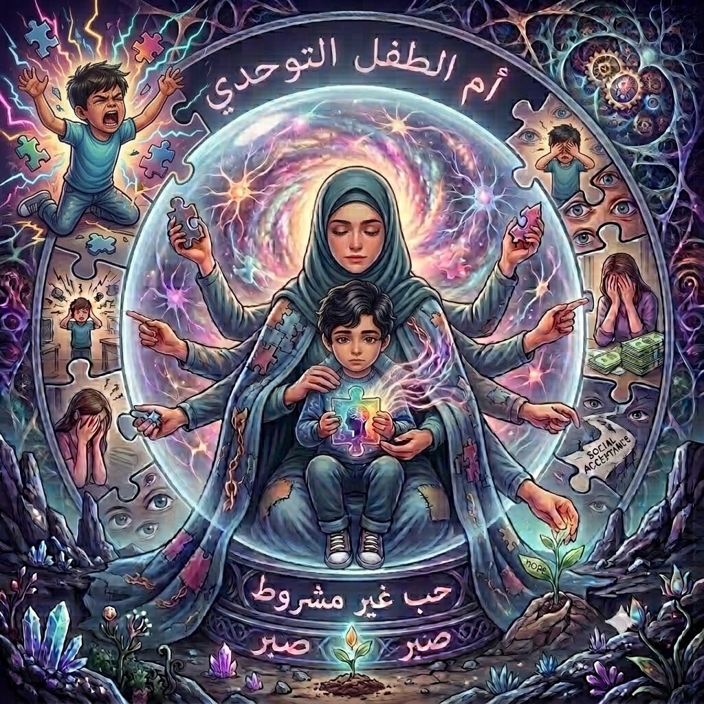 أنتِ لستِ وحدَكِ.. وهٰذا الفؤادُ يراكِ (رسالةُ بَوحٍ، ودليلُ صَبرٍ، ومَلاذُ روحٍ لأمِّ الابنِ التّوحّدِيّ)
